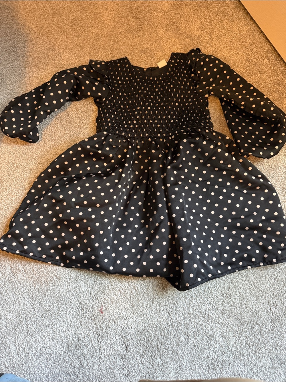 GAP Black Dress with White Polka Dots